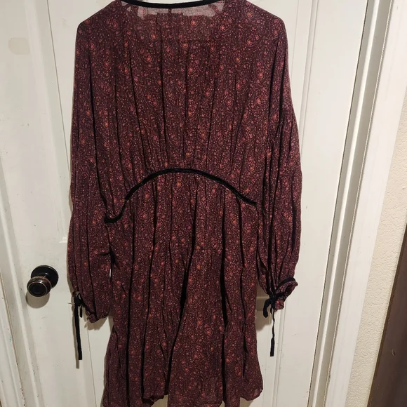 DOEN Azalea Floral Long Sleeve Dress Boho Festival Cottagecore Large